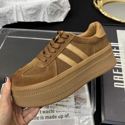 Mode Herbst Neue Damen Freizeit-Sportschuhe mit dicker Sohle Einfache Farbabstimmung Täglich vielseitig Outdoor Wandern Damen Vulkanisierte Schuhe