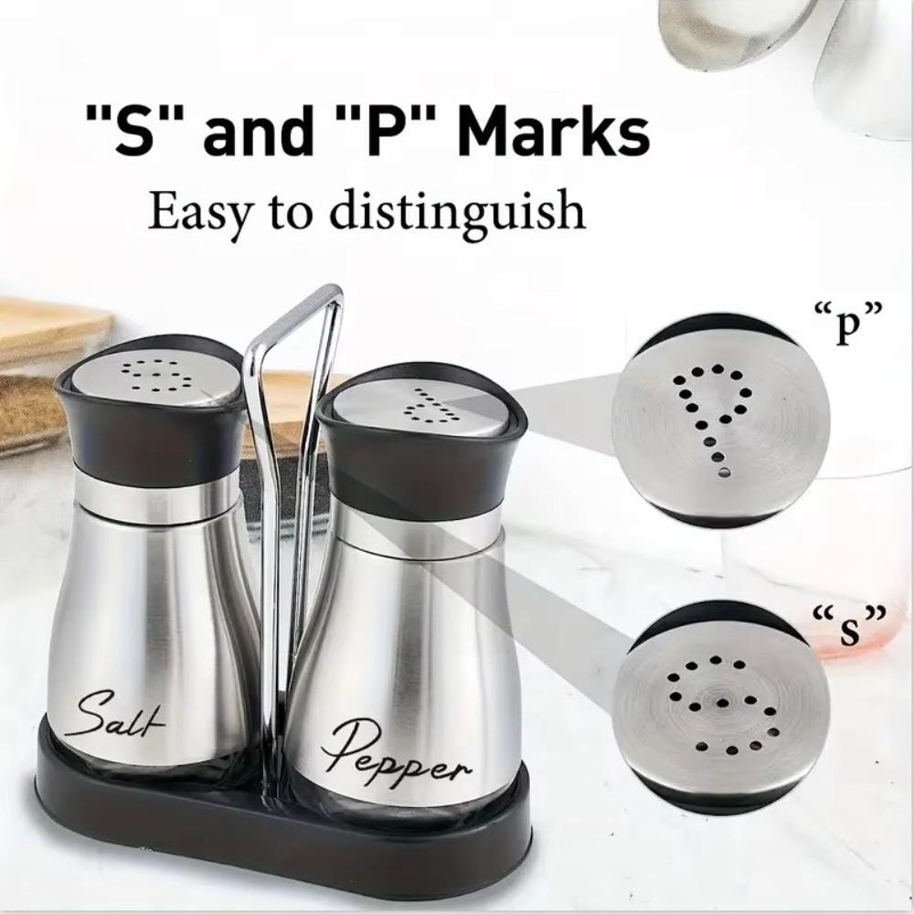 2Pcs Leak-Proof Salt Pepper Shake Bottle Sealed Spices Storage Jar Seasoning Bottles  Home Cooking