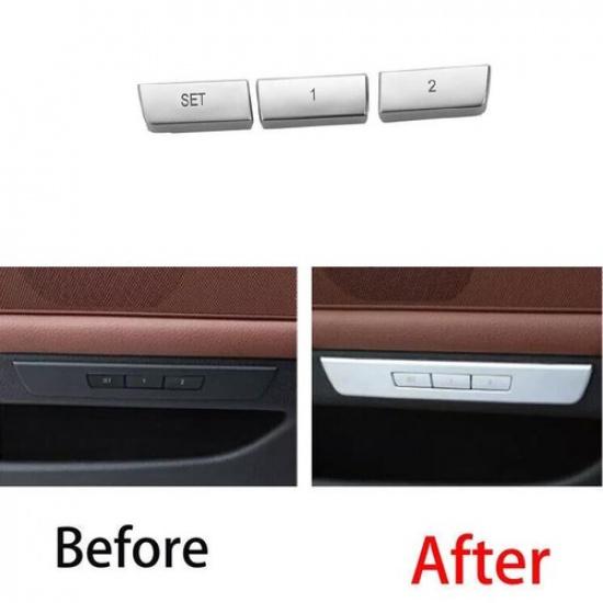 Cover Trim Car Seat Memory Switch Button Fit For BMW 5 Series 11-17 Matte Silver