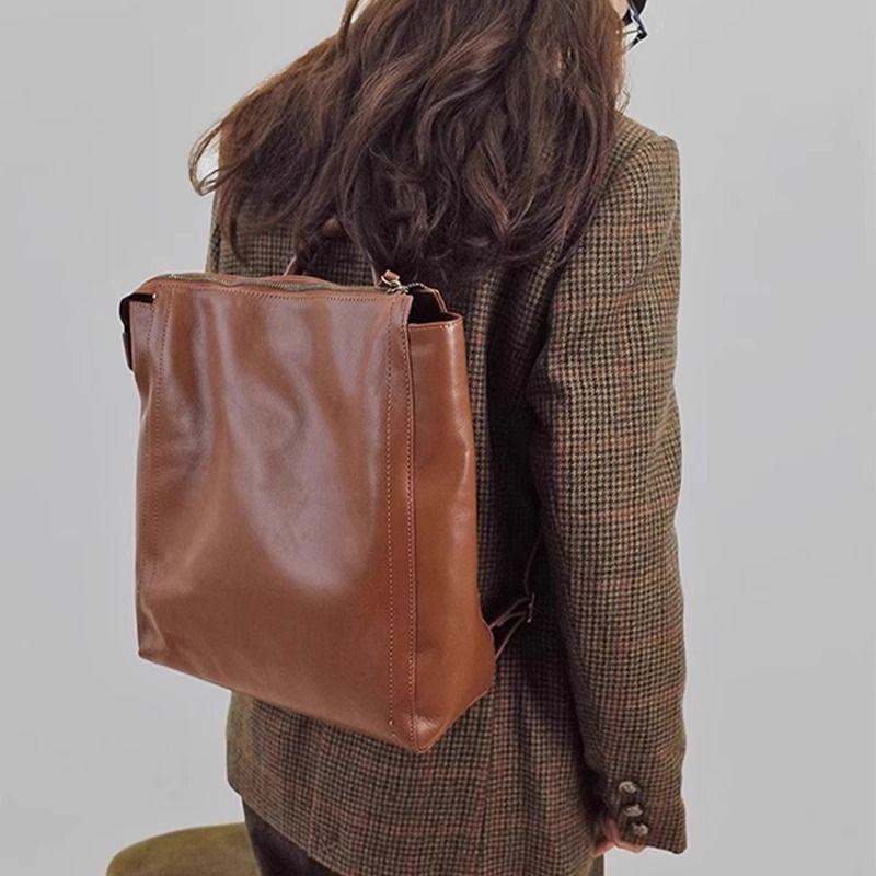 Backpack Women PU Fashion Simple All-match High Quality Shoulder Bag Hanbbag Vintage Girls Bags