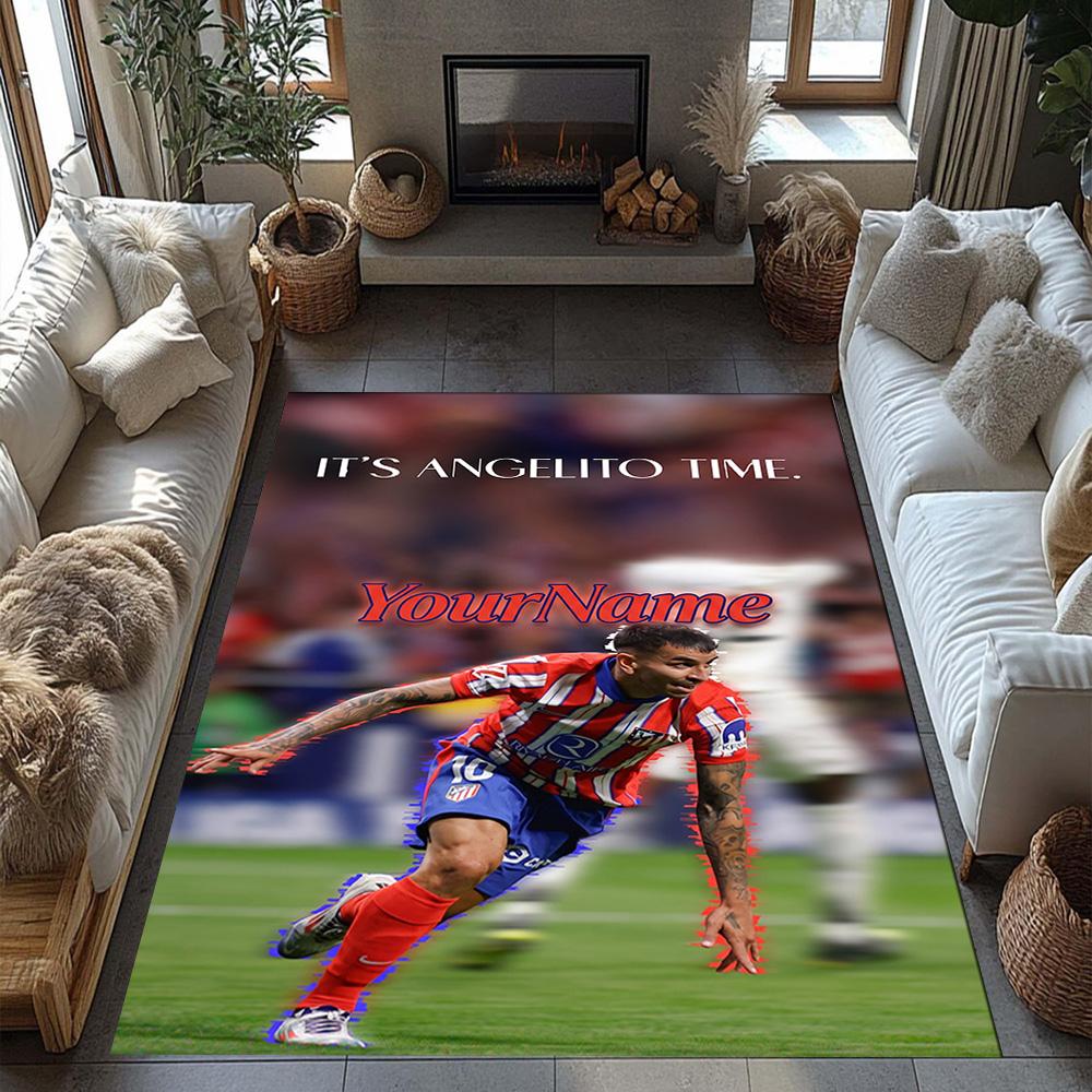 Atletico Madrid Customize Your Name Floor Rug Office Rug Suitable for Kitchen Dining Room Dormitory Playrooms Antislip Carpet Office home decor