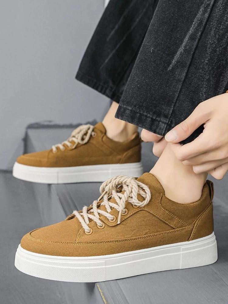 Male Shoe Young Students Lace Up Non Slip Men's Casual Shoes Fashion 2026 Work On Sale Sneakers Designer Luxury Leisure Retro