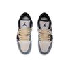 Jordan 1 Cushioning Slip Resistant Low top Vintage Basketball Shoes Men's Blue Gray White 553558-132(TeamF-)