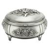 Jewelry Box Retro   Metal Oval Shaped Jewelry Storage Box   for   Necklace Ear S