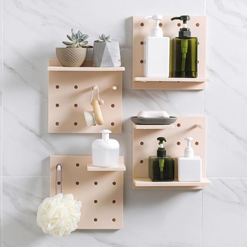 Plastový úložný prostor pro děrované desky do obývacího pokoje, kuchyně, ložnicová příčka, nástěnný závěs, nástěnný úložný regál, domácí spotřebiče