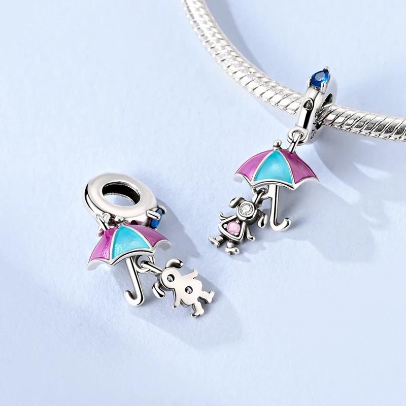 Authentic copper Charm Bead Charms Bead Colorful Inlaid Zirconium Family Dangle Compatible With Bracelets Do It Yourself Jewellery Marking Lover Gifts