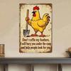 Funny Sarcastic Metal Wall Sign - Don't Ruffle My Feathers I Will Bury You - Vintage Aluminum Plaque 12x8 Inch Rustic Man Cave Decor