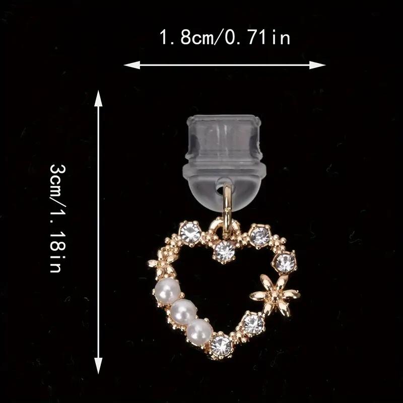 1pc Heart Pendant Charm, Mobile Phone Dust Plug, Perfect Gift for Halloween, Christmas, Anniversary, New Year, Valentine's Day Birthday and More