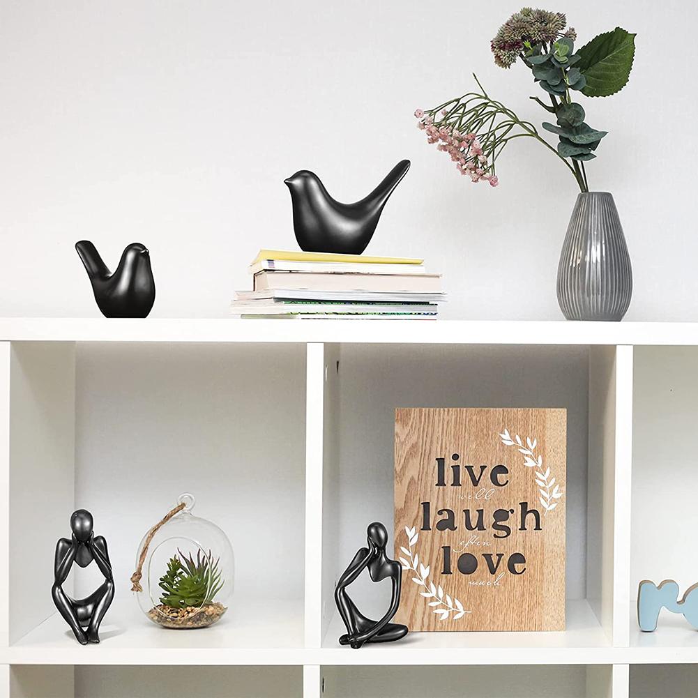 Realistyczna ceramiczna ozdoba ptaka w stylu minimalistycznym statua ptaka figurki kolekcjonerskie do wystroju biura domowego