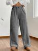 Autumn and Winter Solid Color Fashionable Plush Casual Pants, Loose and Comfortable Plush Warm Pants for Women