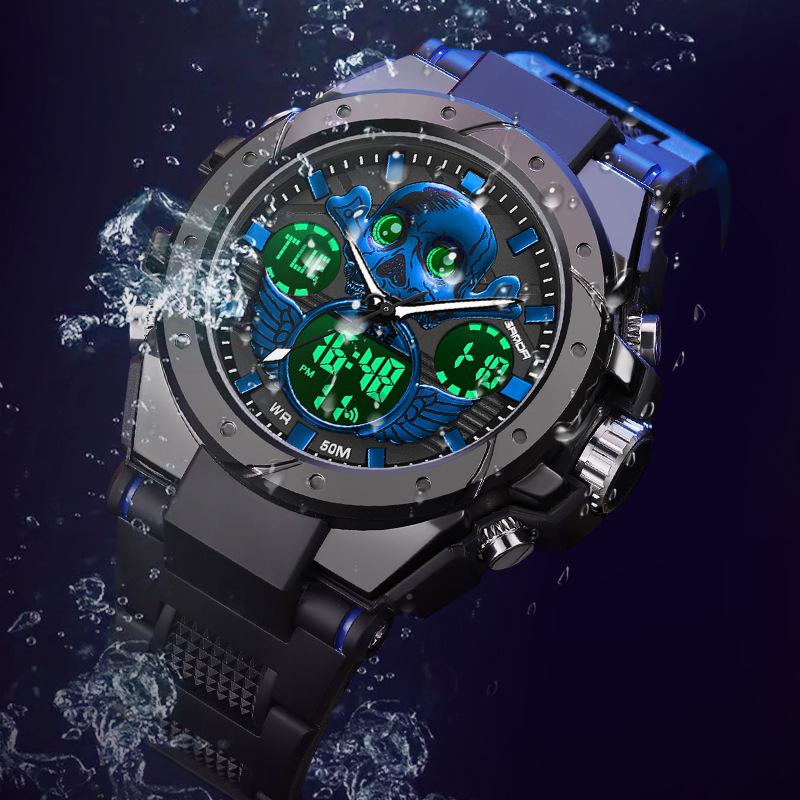 UTHAI CQ348 New Skull Men watch Waterproof Multi functional Outdoor Sports Quartz Watch Fashion Clock Giftwatches for man