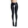Sexy Women Crotchless Pencil Pants Elastic Glossy Shiny Slim Leg Yoga Shape Legging Tights Summer Ootd Fashion Party Dance