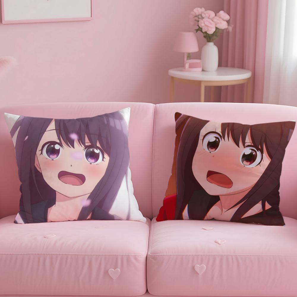 slice anime Senryu Girl Cushion Cover Soft EasyWash Pillow Case Versatile for Couch Bed Travel and Office