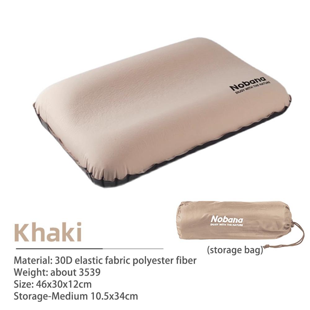 

Camping Pillow Ultralight Travel Pillow 3D Sponge Auto‑Inflating Neck Lumbar Support for Outdoor Camp,Sport,Hiking,Backpacking хаки