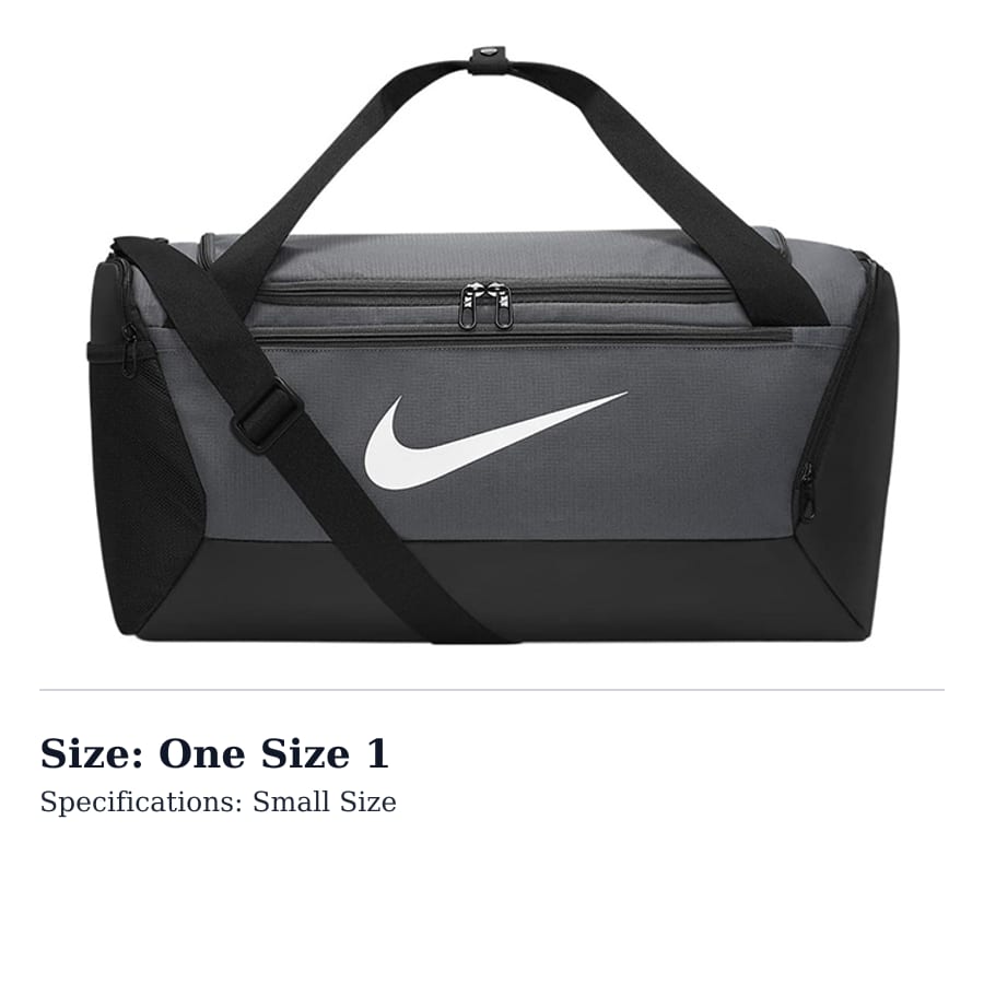 Nike Brasilia Polyester One Shoulder Crossbody Handheld Luggage Bag Gym Bag Small Unisex Black Gray DM3976-068