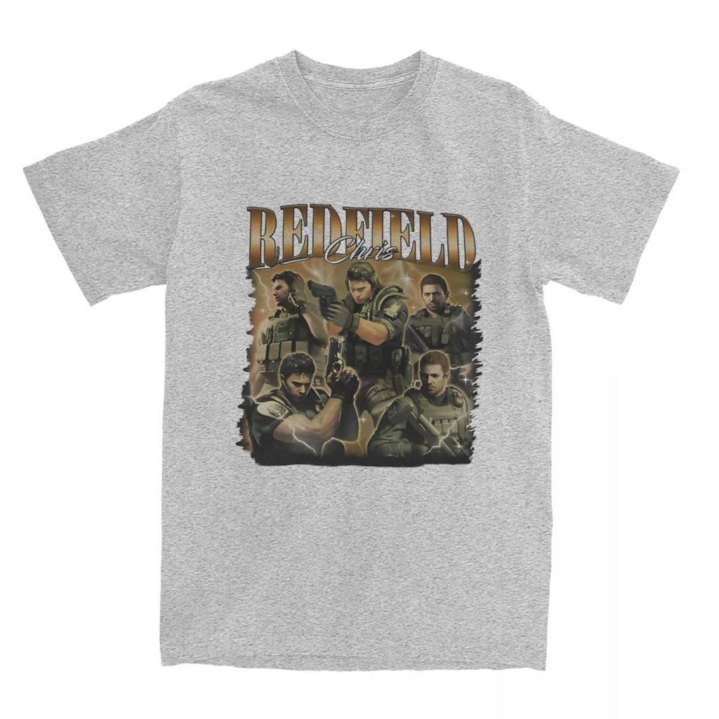 Chris Redfield Game Resident Evils T-Shirts Men Hipster 100% Cotton Tees Crewneck Short Sleeve T Shirt Plus Size Clothing