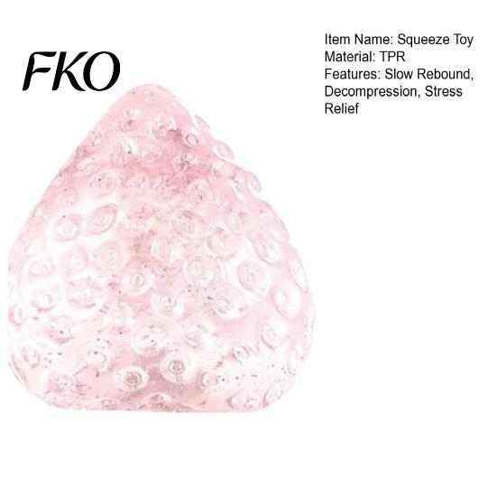 TPR Material Stress Ball Strawberry Squeeze Toy, Relief for Adults Soft Fruit And Irritability Reducer Fidget Portable Focus Enhancer Party