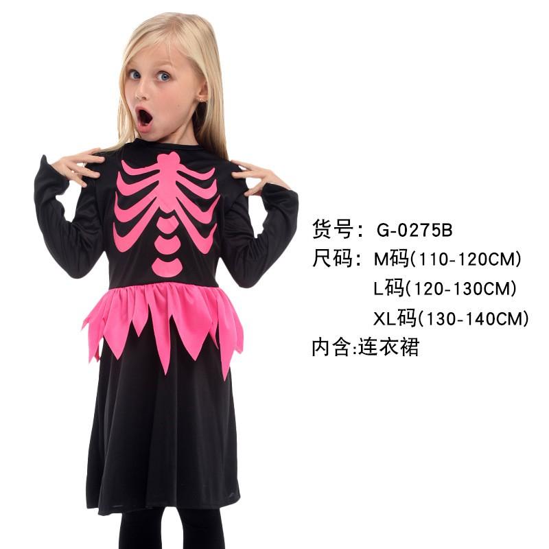Halloween Costume Kids Girls Skeleton Vampire Devil Reaper Outfit Set Moda Cotton Blend Street Style Party Dress