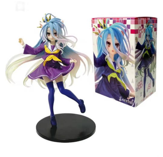 10Cm Anime No Game No Life Anime Figure Cute Cat Ear Shiro Action Figure Room Decorations Pvc Collection Model Doll Toy Gift