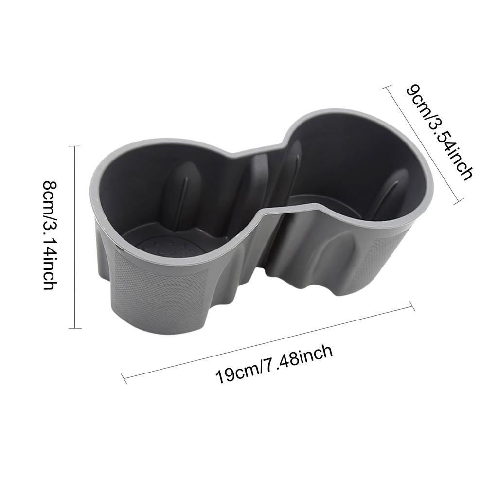 TPE Car Cup Holder Organizer For Tesla Model 3/Y Card Slot Interior Parts Center Console Non-slip Water Insert