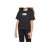 Dri-FIT Color Block Logo Ruffled Hem Round Neck Short Sleeve T-Shirt Kids Tops Black DQ4392-010