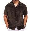Men's Summer Loose Trend Short Sleeve Shirt Cuban Collar Short Sleeve Shirt