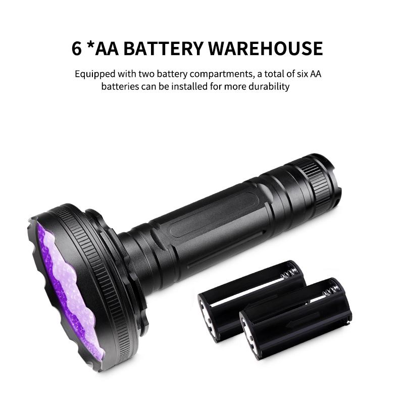 UV Flashlight with 128 LEDS 395NM Ultra Violet Torch Light Lamp Blacklight Detector for Dog Urine Pet Stains and Bed Bug