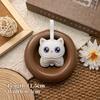 Cute Cartoon Cat Pu Leather Charm Kawaii Stitched Details For Bag Keychain Car Decor