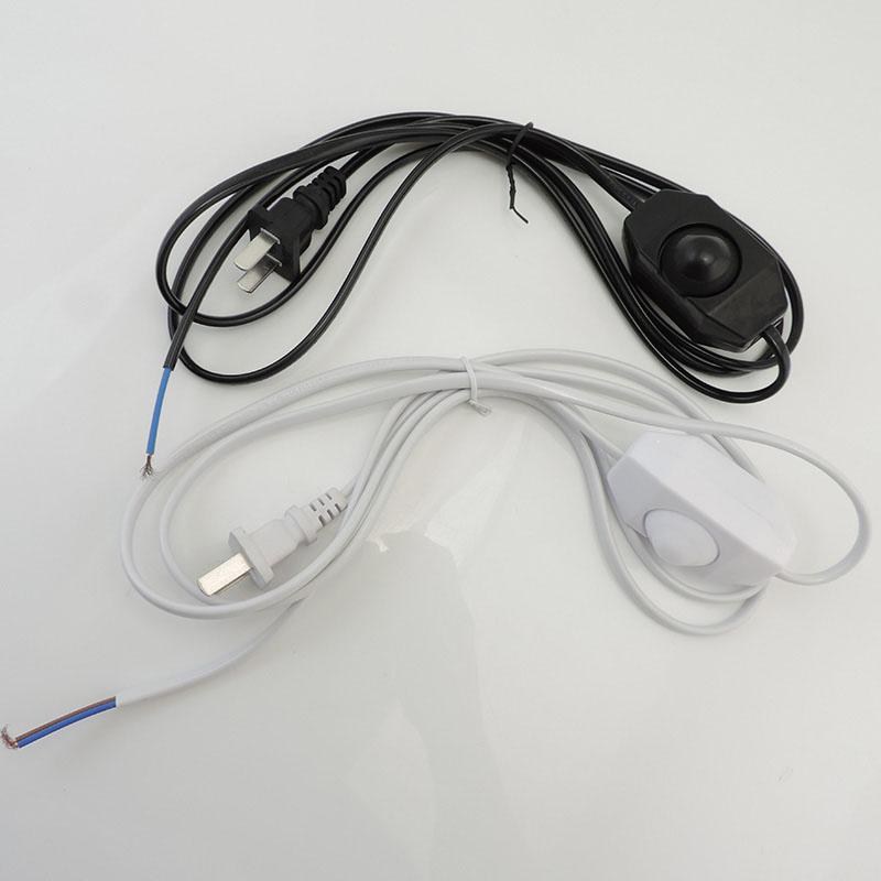 Dimmable Power Switch Cable Light Bulb Modulator Lamp Line Dimmer Controller Table Lamp Wire Ac 110V 220V Black White Eu Us Plug