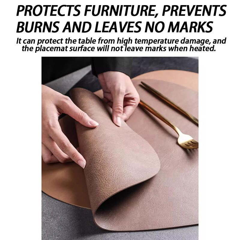 Double-Sided Leather Placemat Teacup Coasters Waterproof And Oil-Proof Table Mats Western Restaurant Heat-Insulating Mats