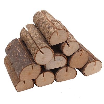 10Pcs Rustic Natural Wood Place Card Holder Table Wooden Name Number Photo Holders Menu Stand Wedding Birthday Party Decoration