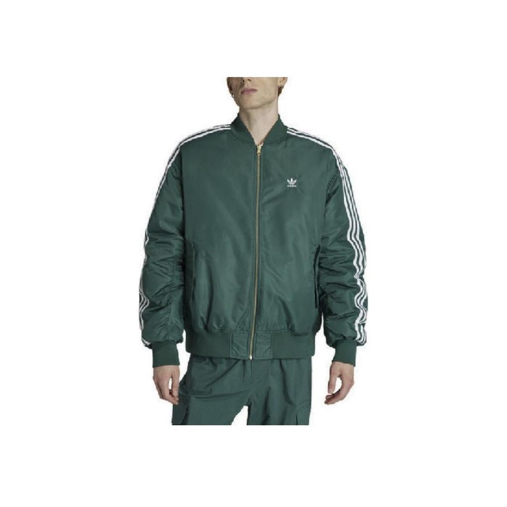 Adidas Originals Side Stripe Reversible Relaxed Cotton Jacket Men Outerwear Green IW3649