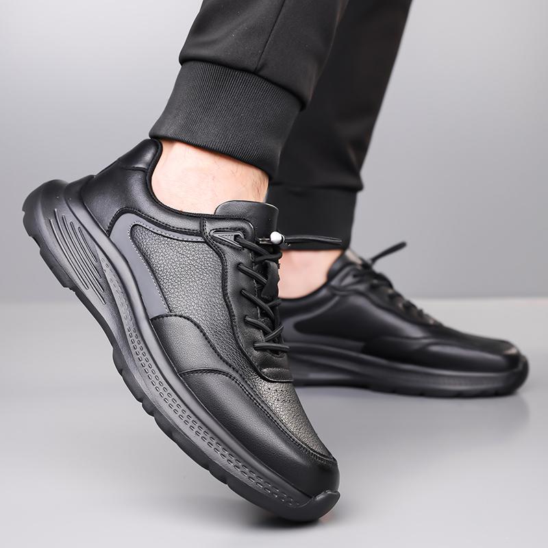 Herren Leder Sneaker Schnürschuhe Freizeitschuhe