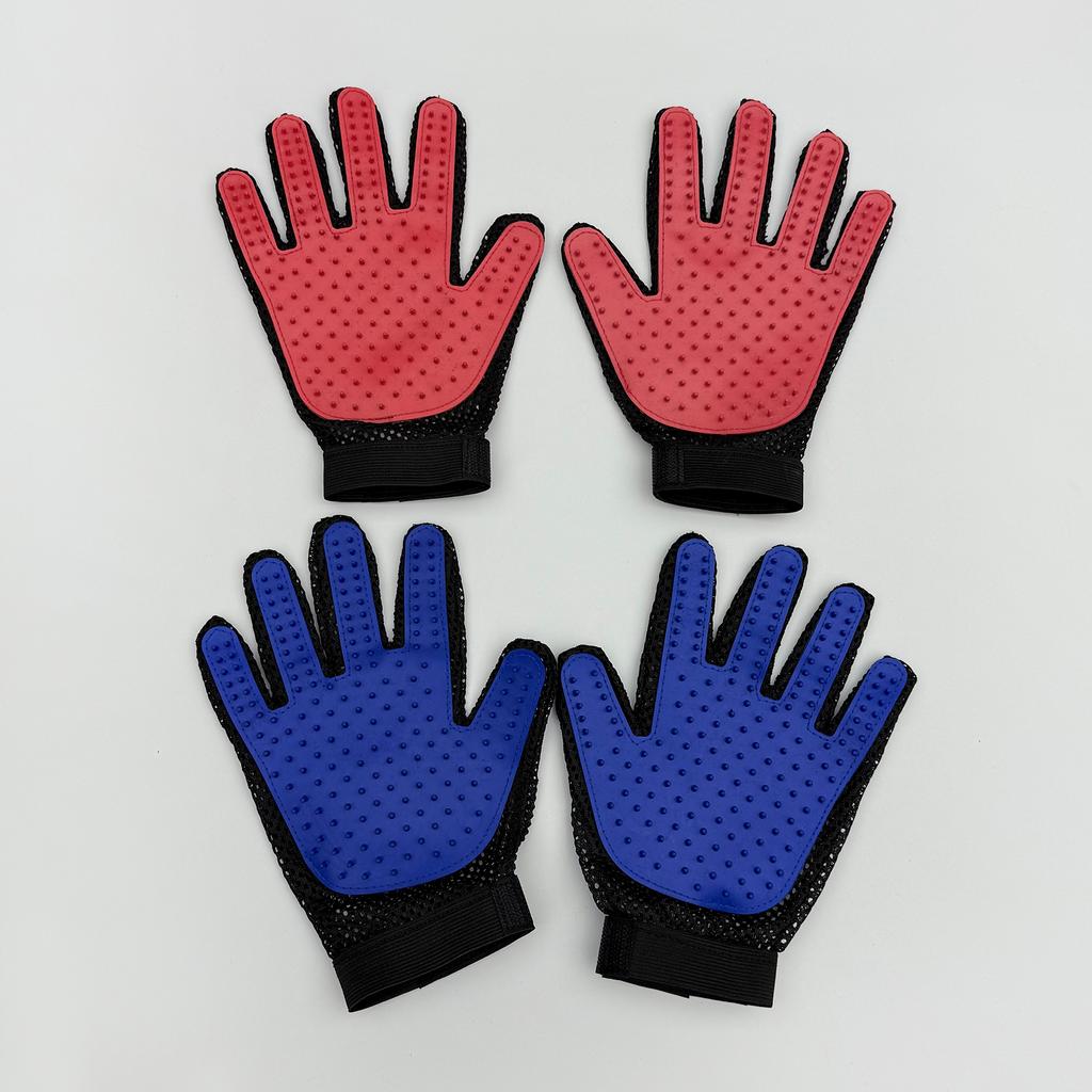 Pet Hair Removal Glove Five Finger Style Soft Silicone Massage Bathing Hair Cleaning Anti Static Cat Dog Bed Cleaning Supplies