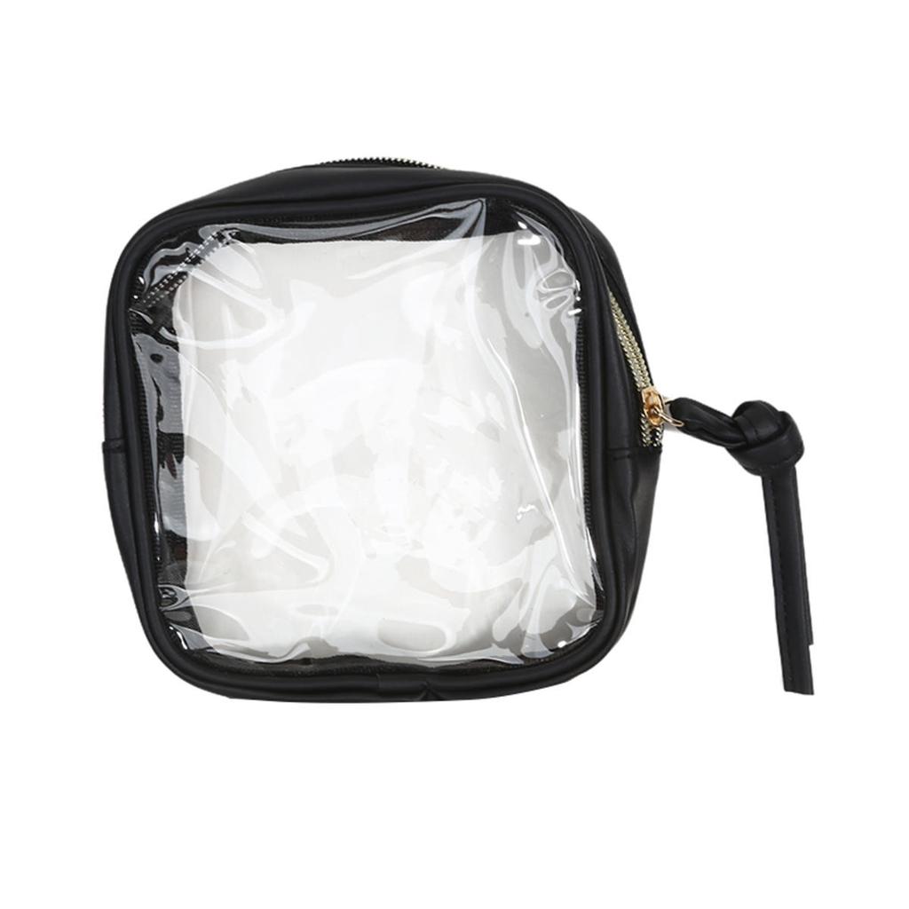 1PCS Travel Organizer Bath Toiletry Wash Storage Bag Case Black Zipper Clear Makeup Bags Pouch Women's Cosmetic Bag