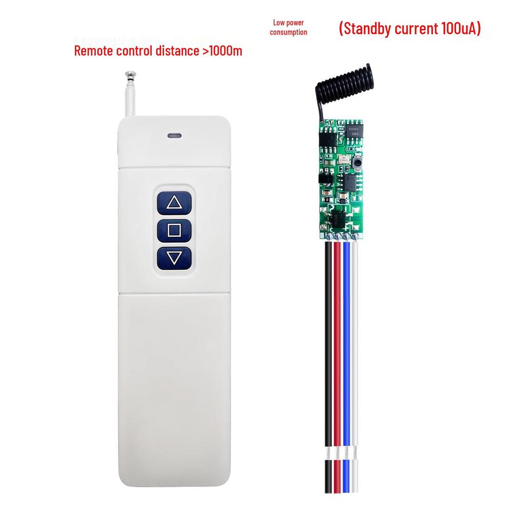 DC Motor Forward/Reverse Remote Control Switch 3.7V-24V with 433MHz Transmitter & Receiver