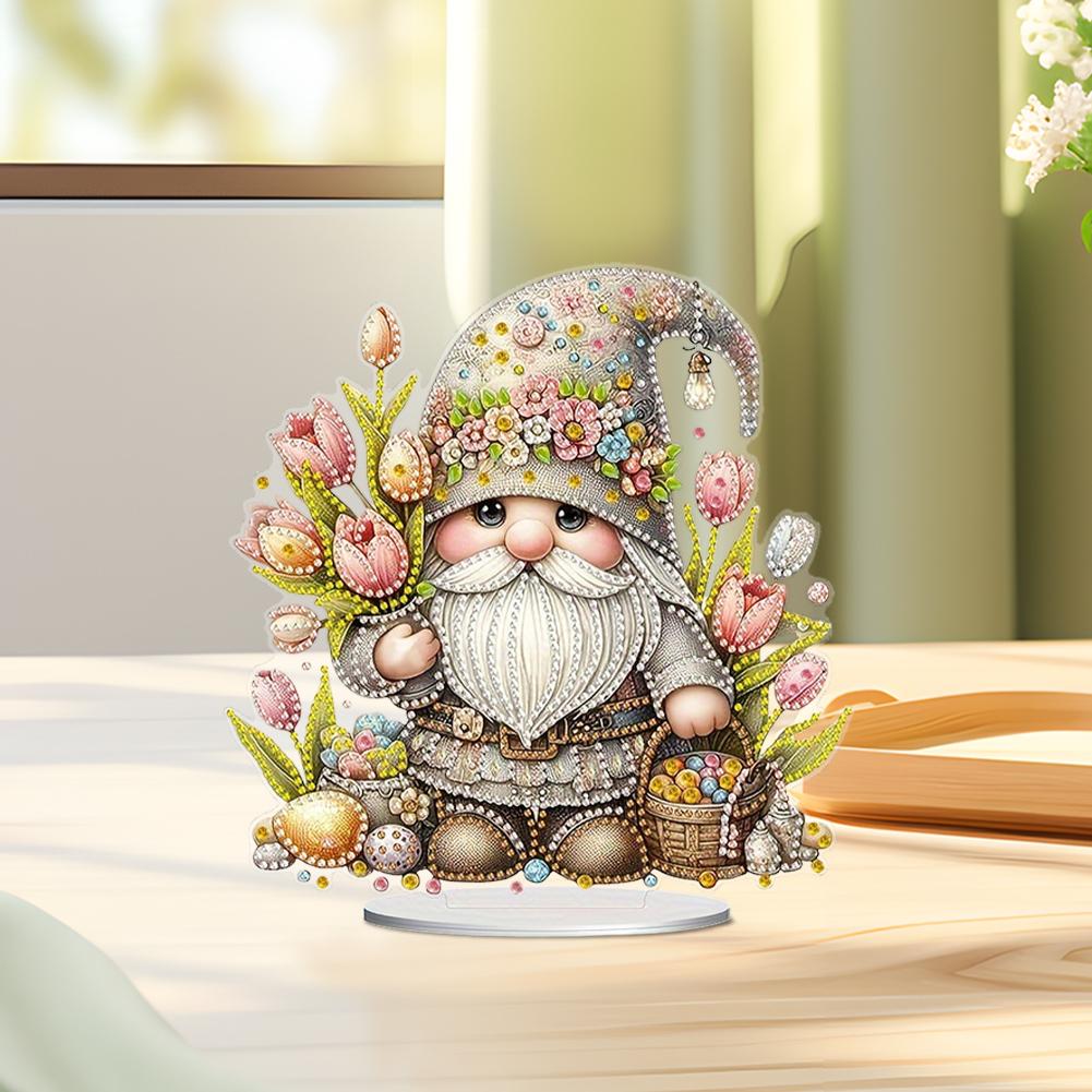 Easter Lily Bunny Diamond Painting Tabletop Ornaments Kit Table Top Diamond Painting Ornament Kits Rhinestones Desktop Ornaments