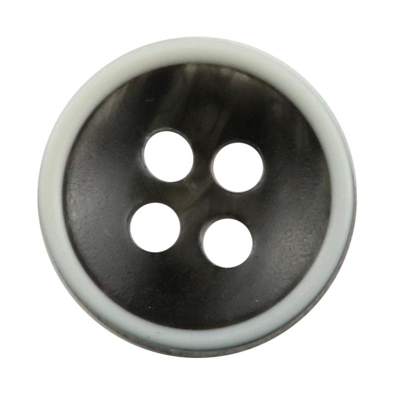 10pcs Bowl White Edge Resin Four-Eye Button Black Coffee Shirt Button Sweater Knitted Cardigan Sleeve Collar Button