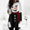 Snowman Print Long-Sleeved T-Shirt Dress for Autumn/Winter 2023