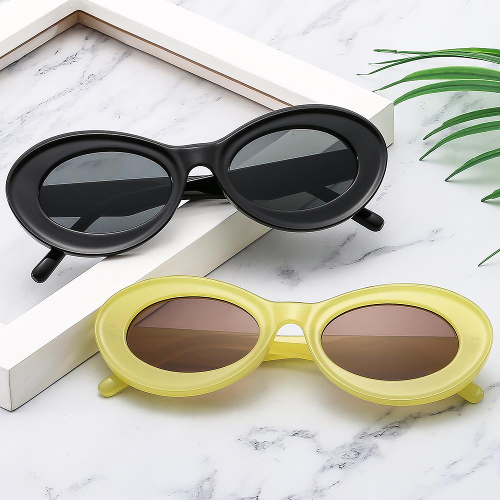 Oversized UV400 Protection Sunglasses Oval Sunglasses Trendy Cute Sun Glasses Retro Shades Eyeglasses