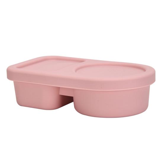 Gewürzbox aus lebensmittelechtem Silikon, 360° auslaufsicher, zwei Fächer, mikrowellengeeignet, gekühlte Aufbewahrungsbox