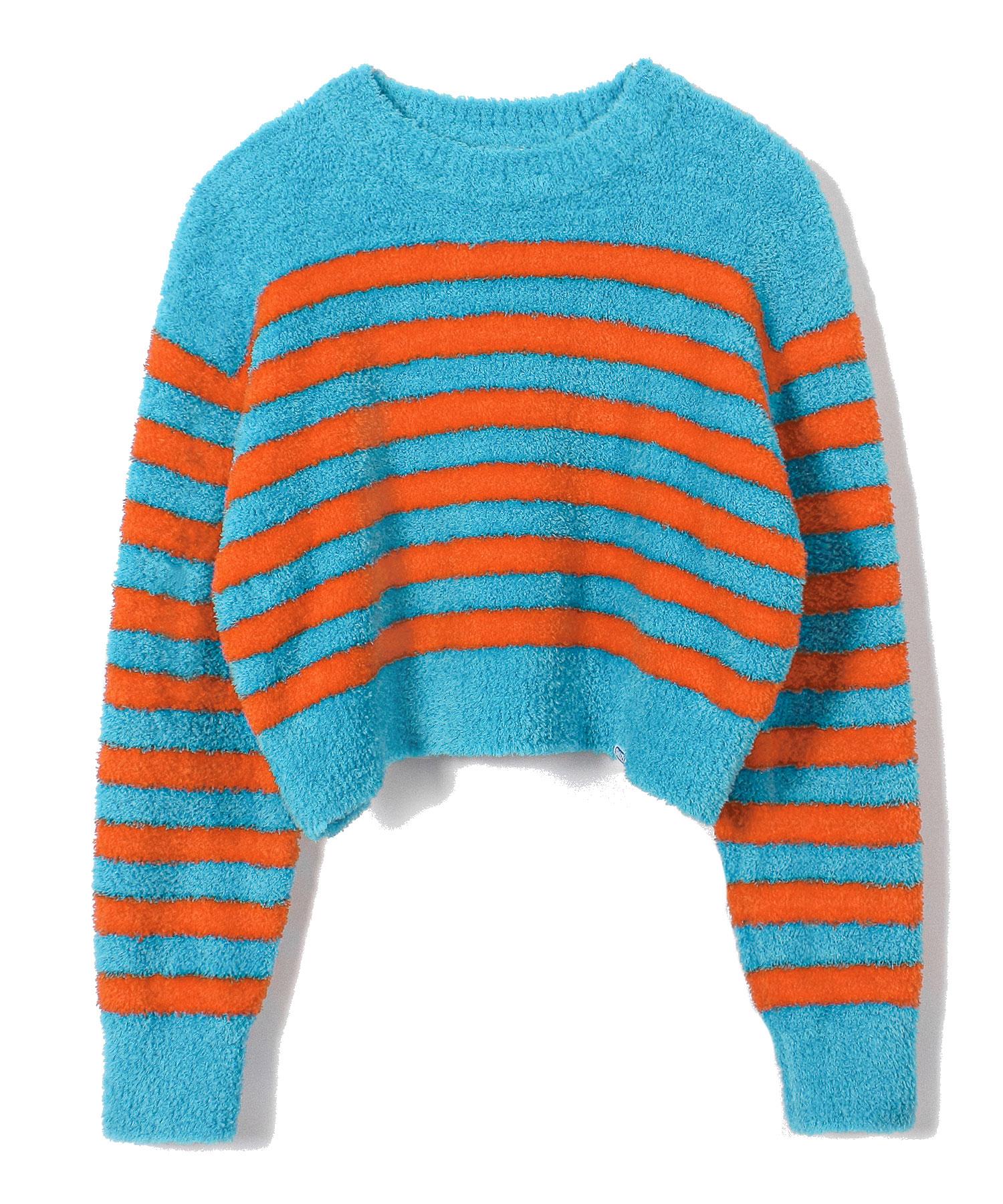 Snudge Cropped Stripe Sky Blue Sky Blue/Free