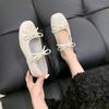 Elegant Sweet Bowknot Flat Shoes Soft Sole PU Leather Slip On Loafers Solid Color Casual Ballet Flats Girls