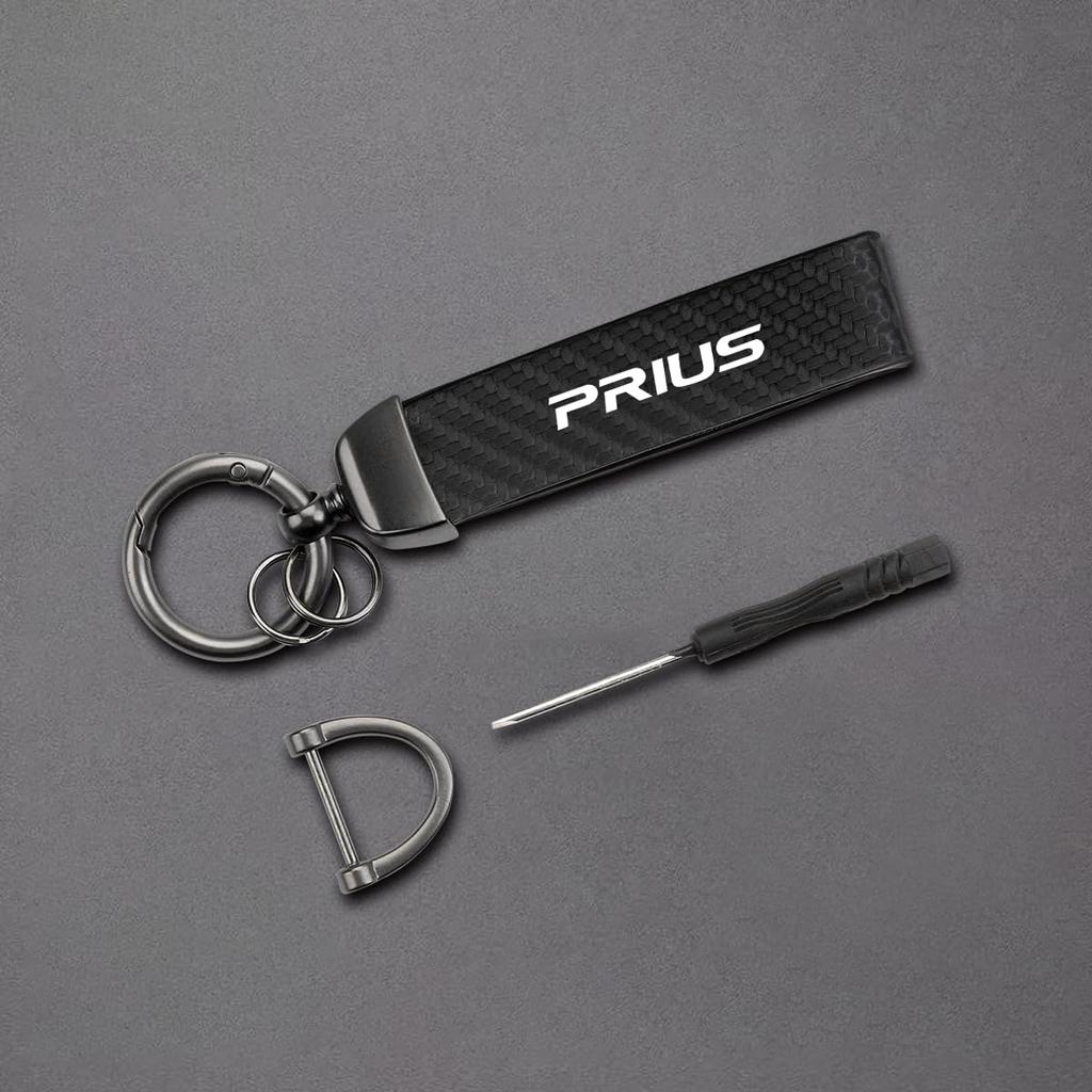 [EYPUPRV] Prius Car Keychain Carabiner Exquisite Carbon Fiber Texture PRIUS