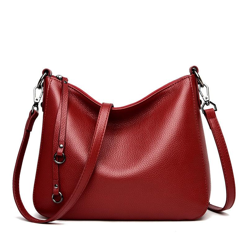 Leather Women'S Bag Fashion Shoulder Bag Messenger Bag Bag First Layer Cowhide Handbag