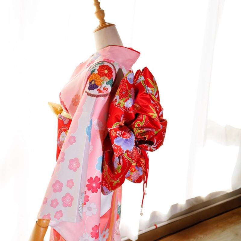 Oversized Bowknot Belt Traditional Japanese Sash for Kimono Adjustable Length Soft Fabric Multiple Color Option