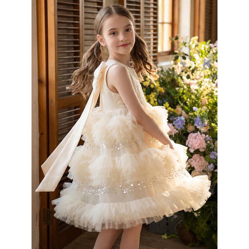 

Girls Mesh Sleeveless Cake Dress 110