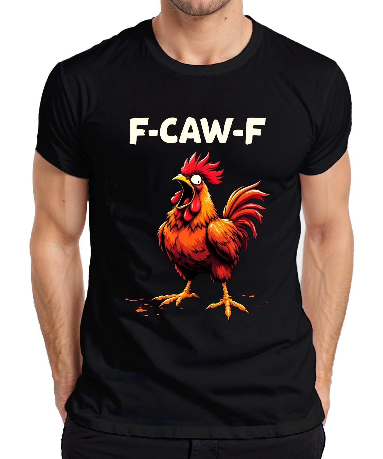 F-CAW-F Schrei Hahn lustig Humor Meme Gockel Cartoon Geschenk Herren T-Shirt XL