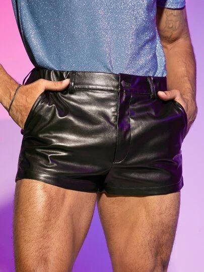 Unikátní Stylové 100% Kožené Černé Bikerské Šortky Pravá Boxer Jehněčí Kůže Pánské Tělocvična