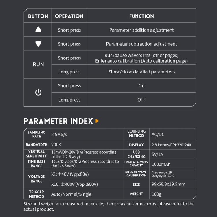 Multi Function Digital Oscilloscope with 200Khz Bandwidth Waveform Generator
